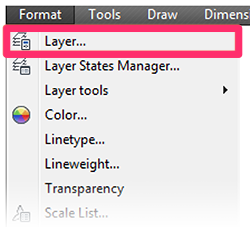 Format menu, Layers option